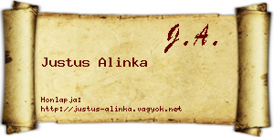 Justus Alinka névjegykártya